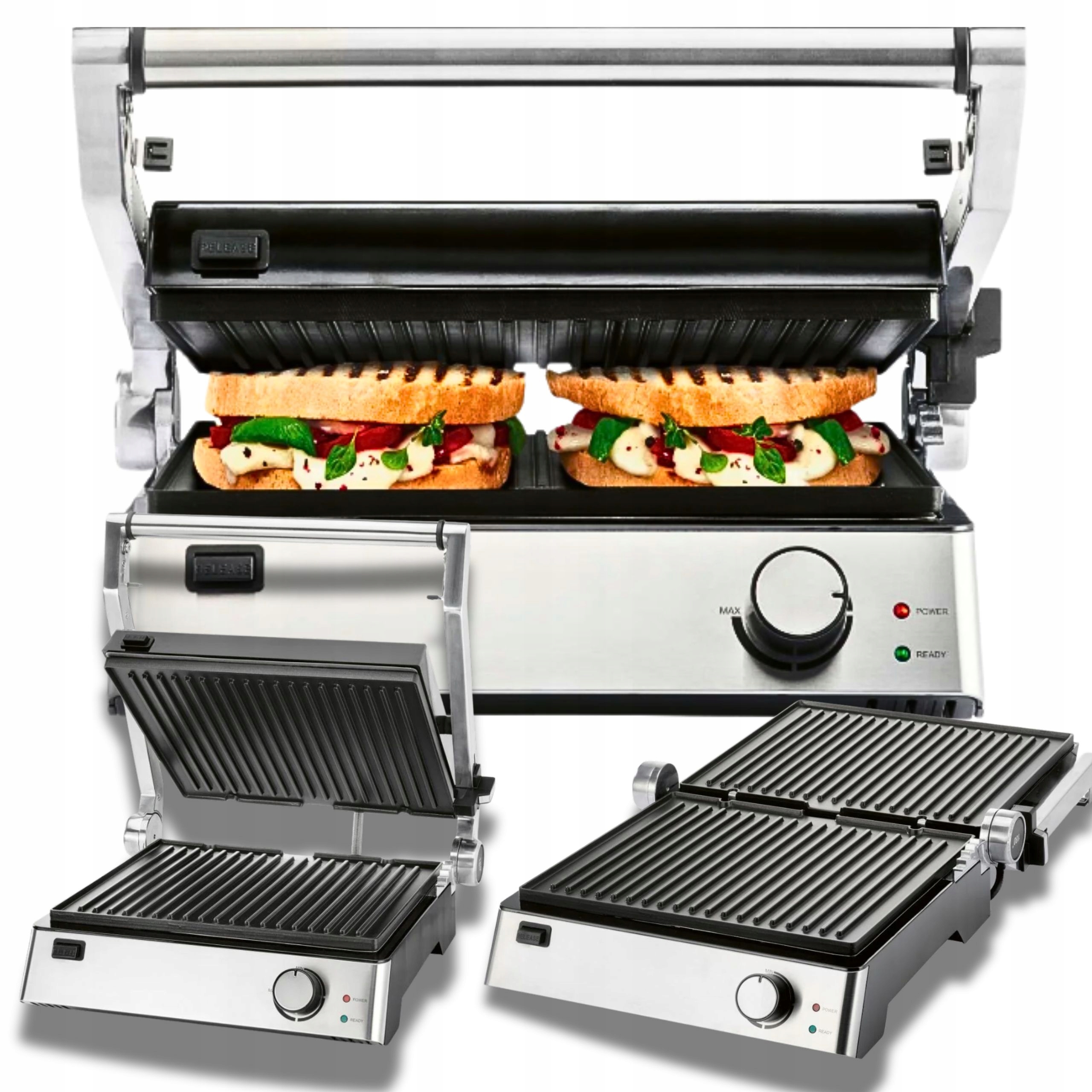 Elektrický Kontaktní gril Panini SilverCrest 2000 W Otevíratelný 180° 3V1