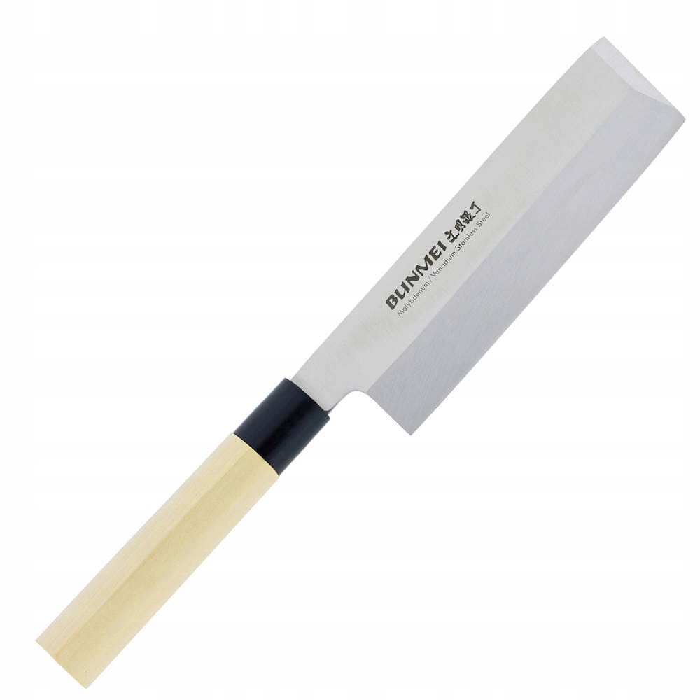 Bunmei Japonský ostrý kuchynský nôž Sekáčik Usuba na sekanie 56-57 Hrc 18 cm