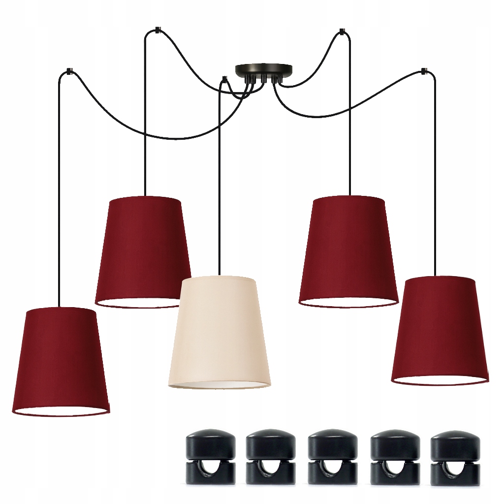 Velká Moderní Lampa Spider Spyder Pavouk Barevné Kabely Kužely Led Stínidlo