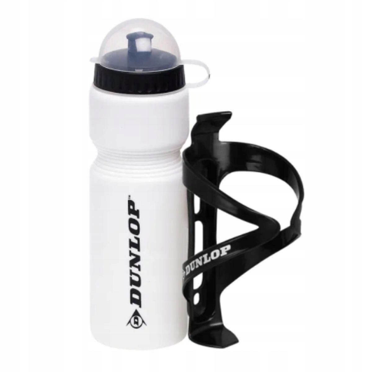 Bidon treningowy rowerowy kolarski Dunlop z uchwytem koszykiem biały 04272