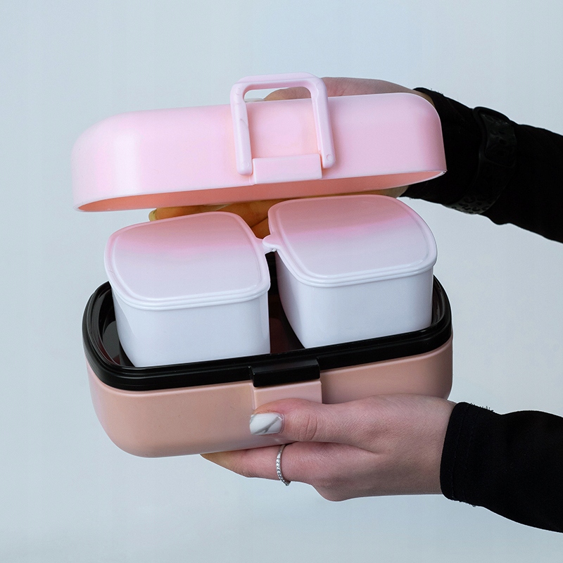 LUNCHBOX ŚNIADANIÓWKA WKŁADY 2 KOMORY ZE STUCĆAMI RÓŻOWA 1150ml KITE Marka Kite