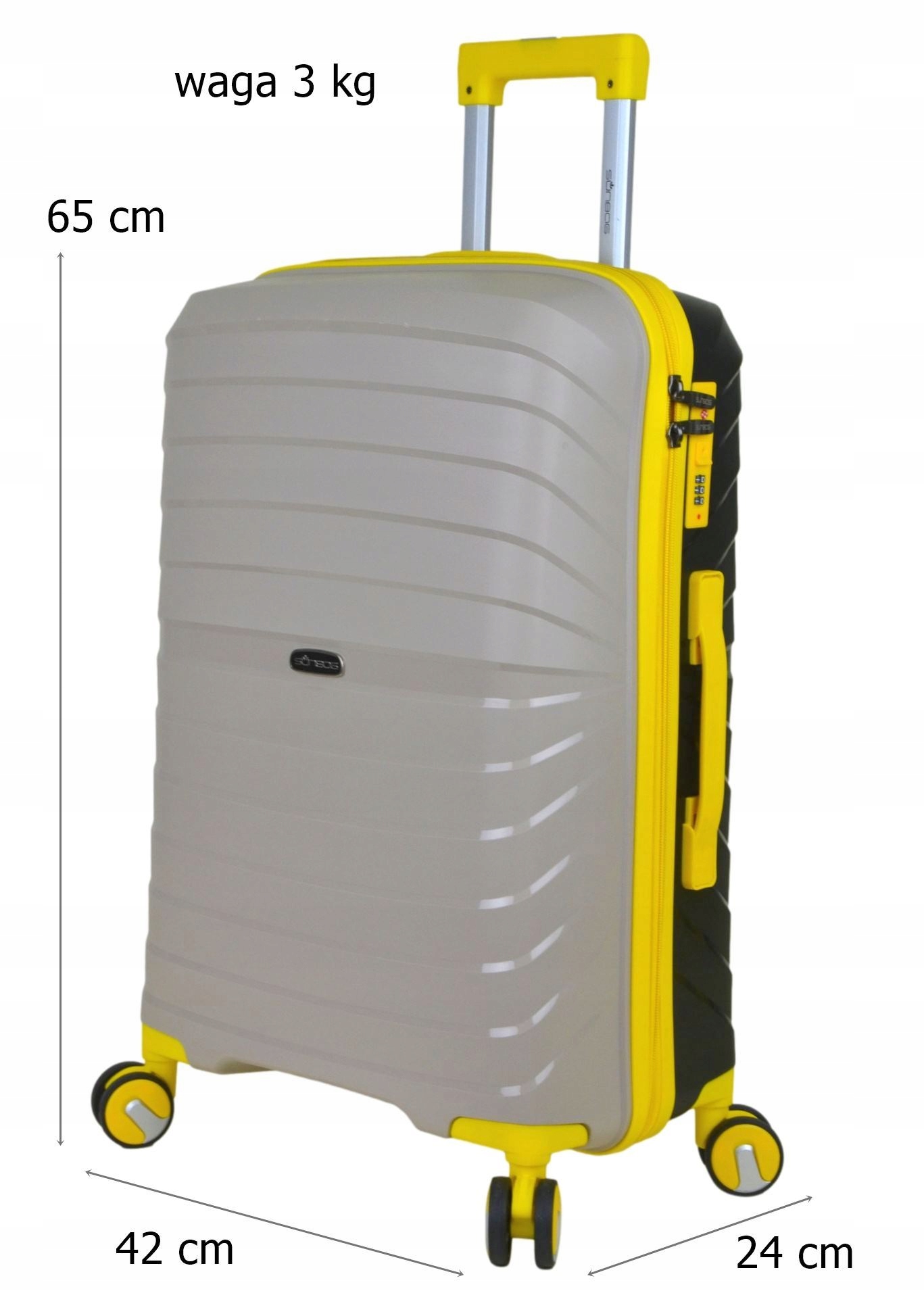 NOWOŚĆ 2024 ! Średnia walizka SunBag z polipropylenu model NOVA 65 Marka inna