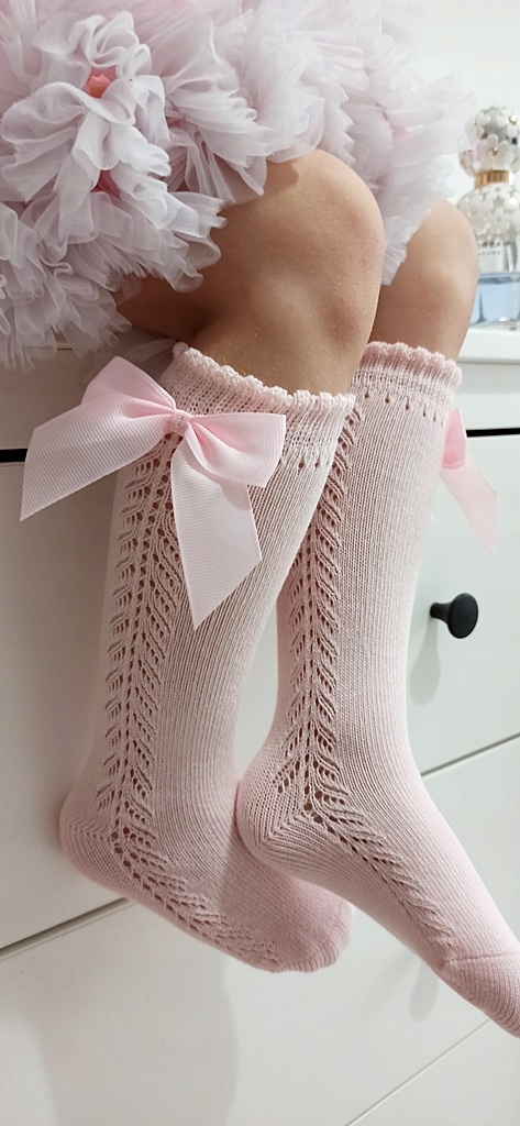 

Podkolanówki skarpetki Ażurowe Różowe 68-74-80