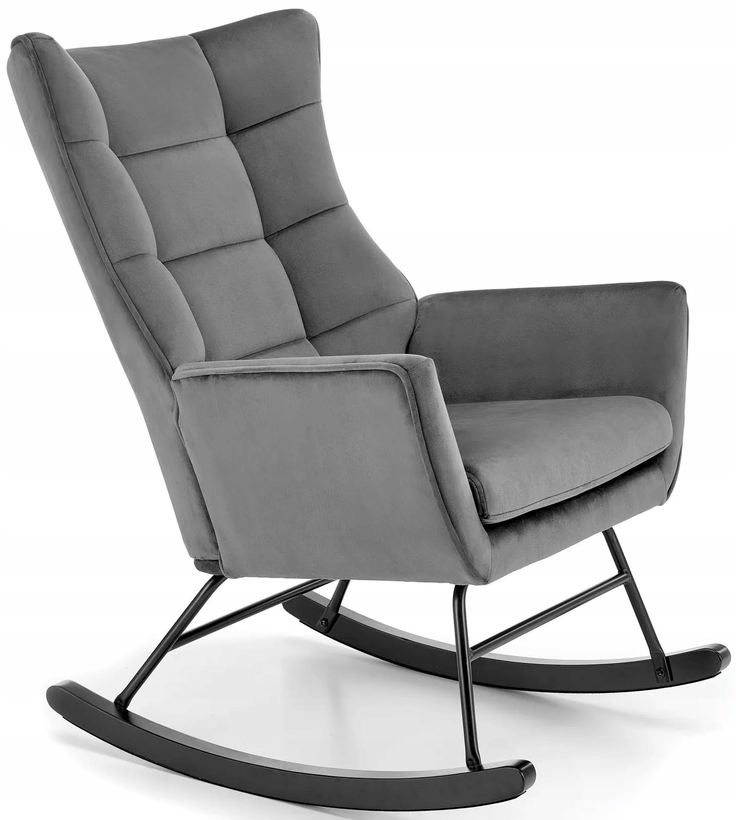 Szary fotel bujany Bazalto Halmar czarny nowoczesny