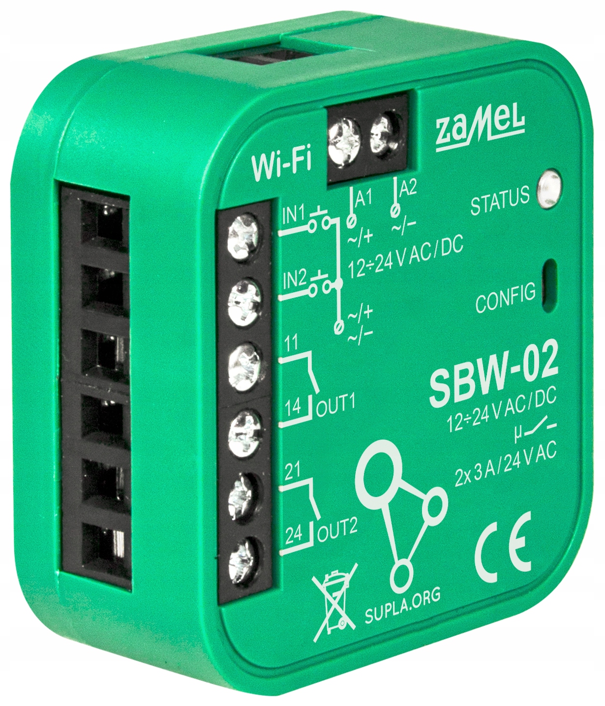 Inteligentní Ovladač Vrat A Dveří SBW-02 Wi-Fi, 12... 24V Ac/dc Zamel