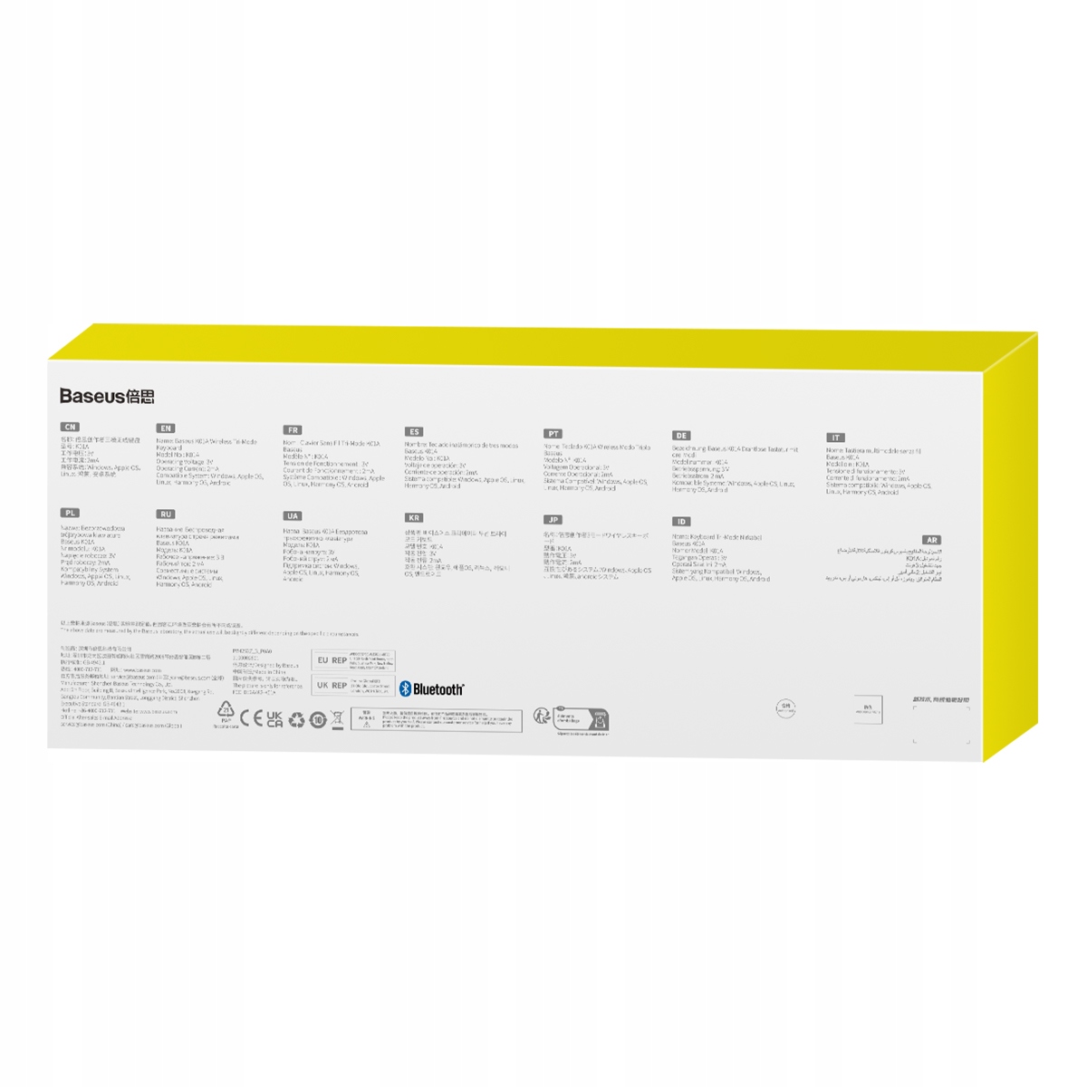 BASEUS KLAWIATURA BEZPRZEWODOWA BLUETOOTH DO IOS WINDOWS MAC CICHA Podświetlenie Nie