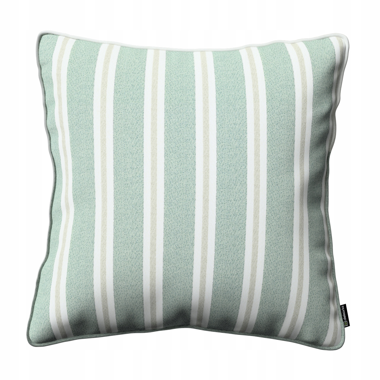 Povlak na polštář 60x60 zeleno-béžové pruhy