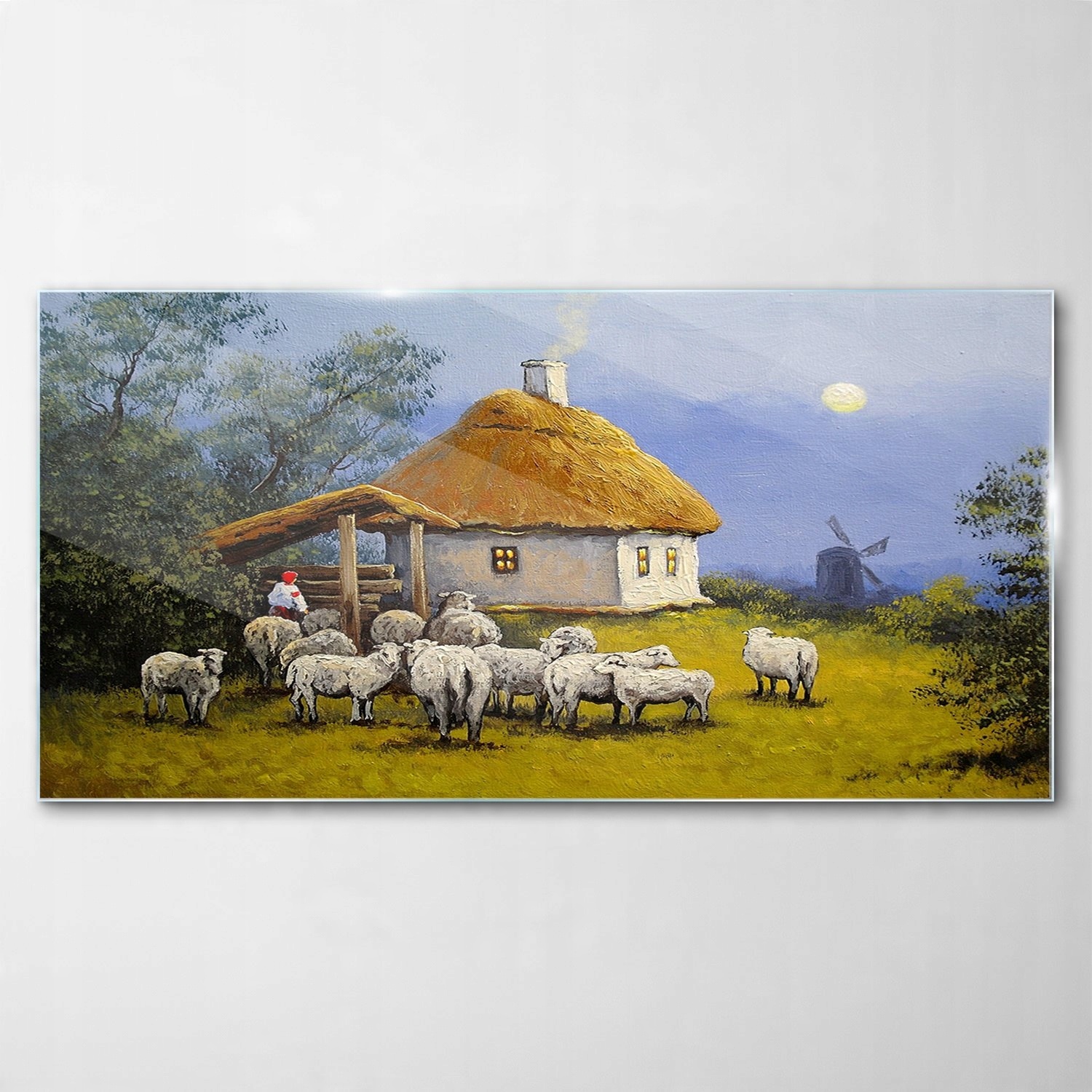 

Obraz Szklany Dekor Chata Młyn Krajobraz 140x70