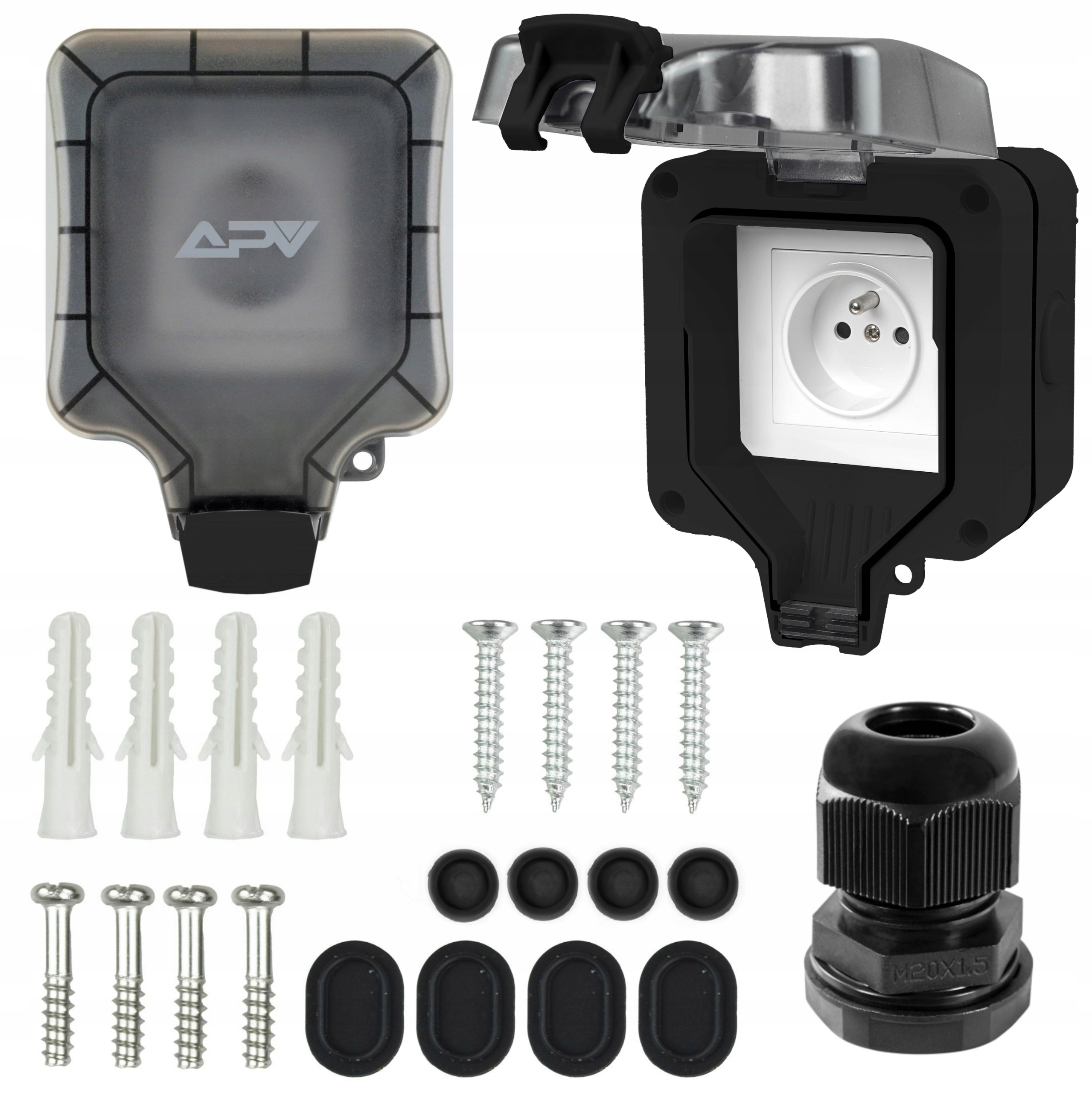 Gniazdo Zewnętrzne Elektryczne Ogrodowe Wodoszczelne Z Bolcem 230V IP66