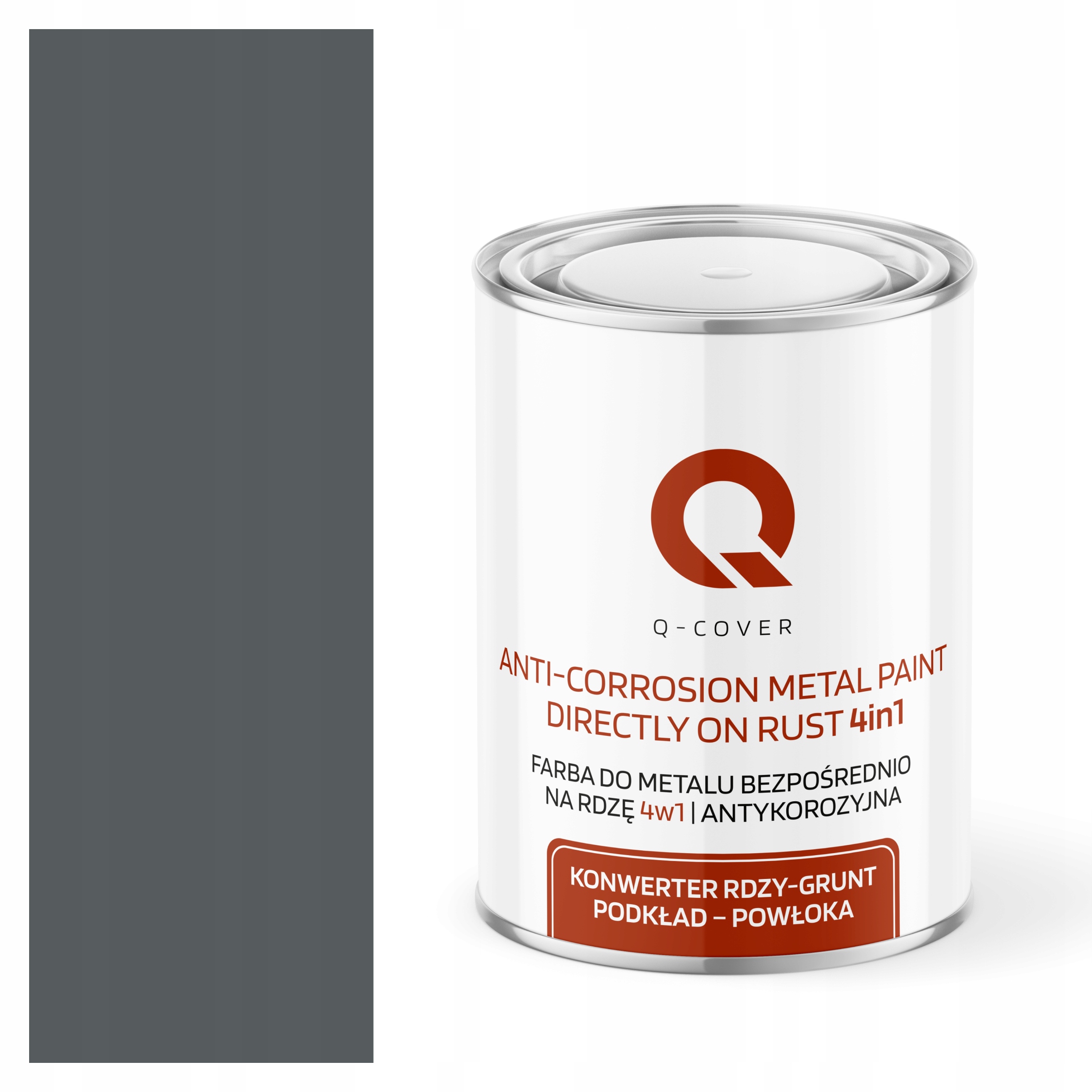 Farba Antykorozyjna Do Metalu Na Rdzę Szary Bazaltowy Ral 7012 Półmat 1L