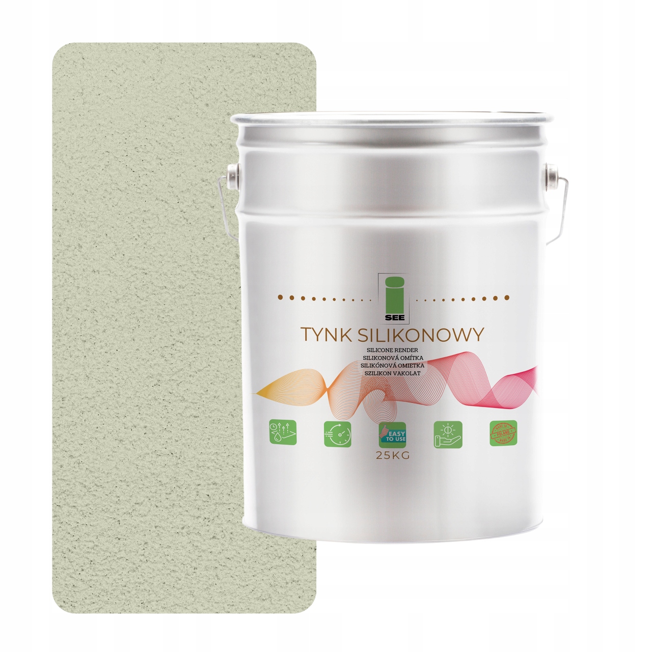 Silikónová Fasádna Omietka Biela Mierne Zelená 1.0 MM Premium 25 Kg