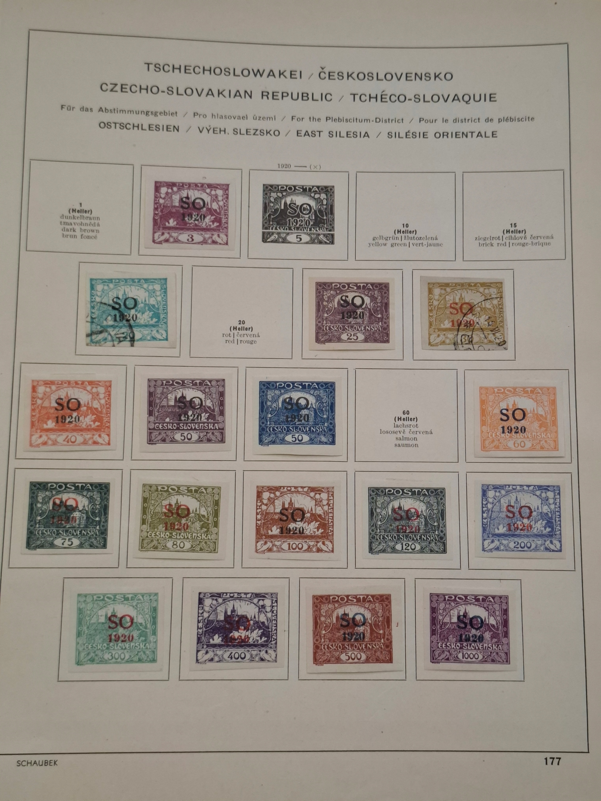 Znaczki Czechosłowacja strona z klasera Czechy