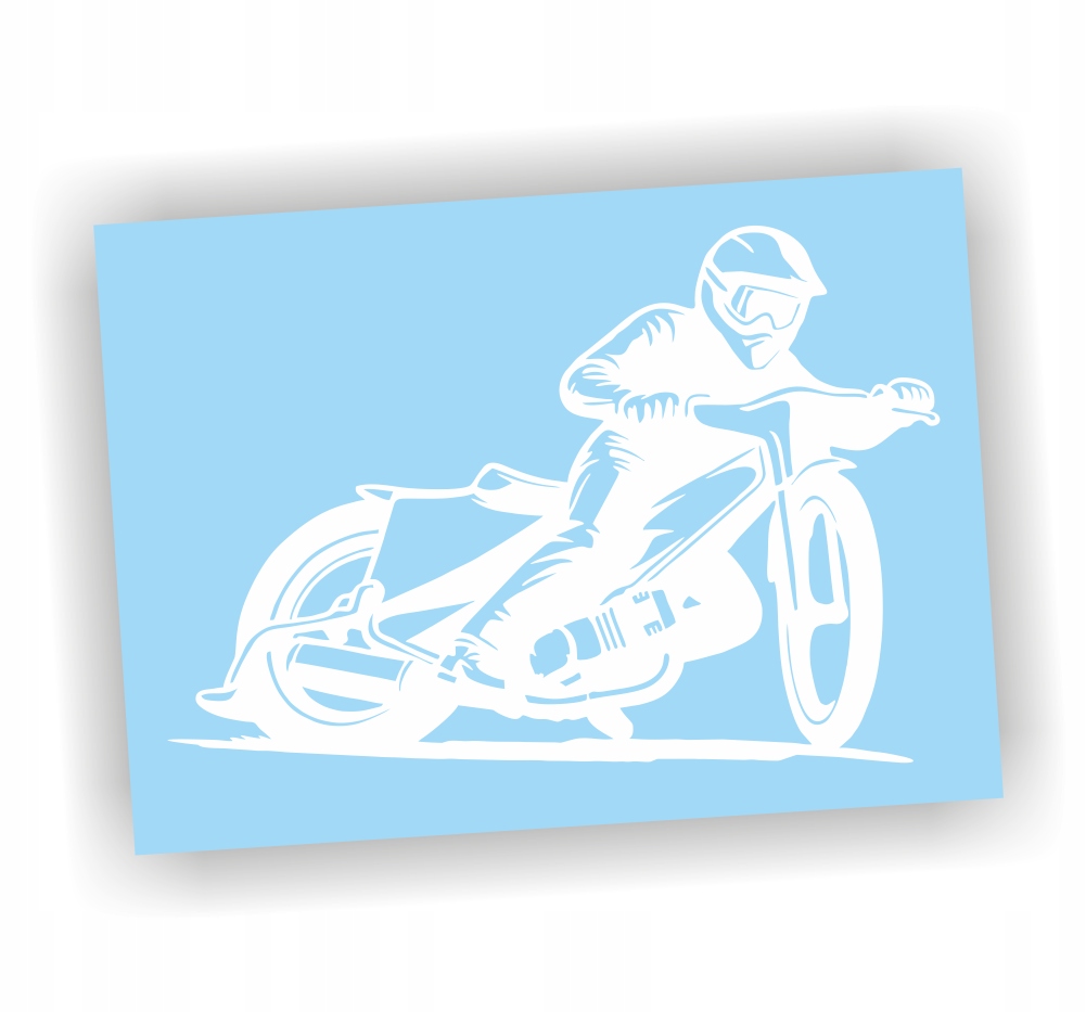 Naklejka Żużlowiec kolor Biały motocyklista żużlowy żużel naklejki na auto!