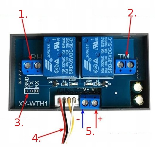REGULATOR WILGOTNOŚCI TEMPERATURY STEROWNIK Model XY-WTH1