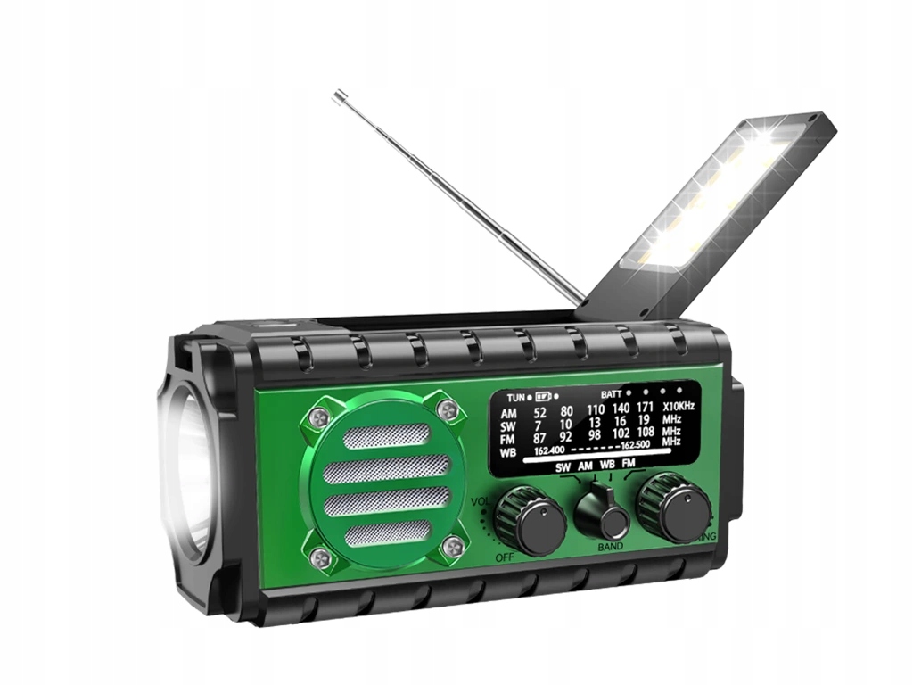 Nouzové rádio a powerbanka 20 000 mAh, Usb-c, Am-fm-sw, solární s dynamem