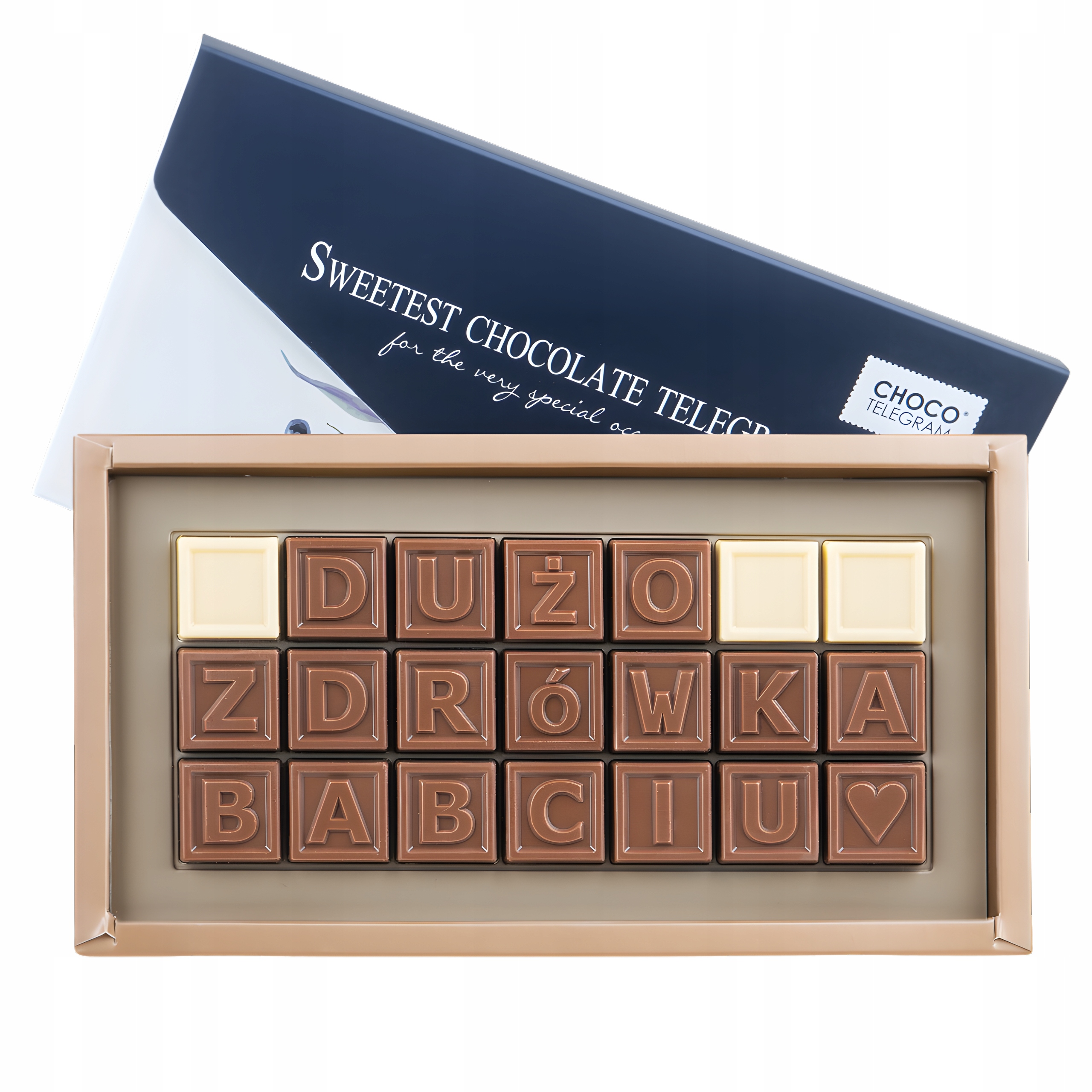 Levně Den babiček dárek Telegram Hodně zdraví Babičko Belgická Čokoláda 200 g