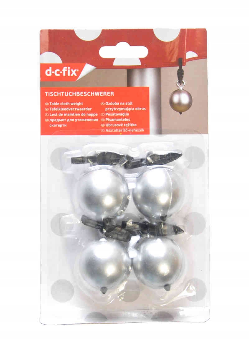 OBCIĄŻNIKI DO OBRUSÓW KULE 4SZT. Kolor srebrny