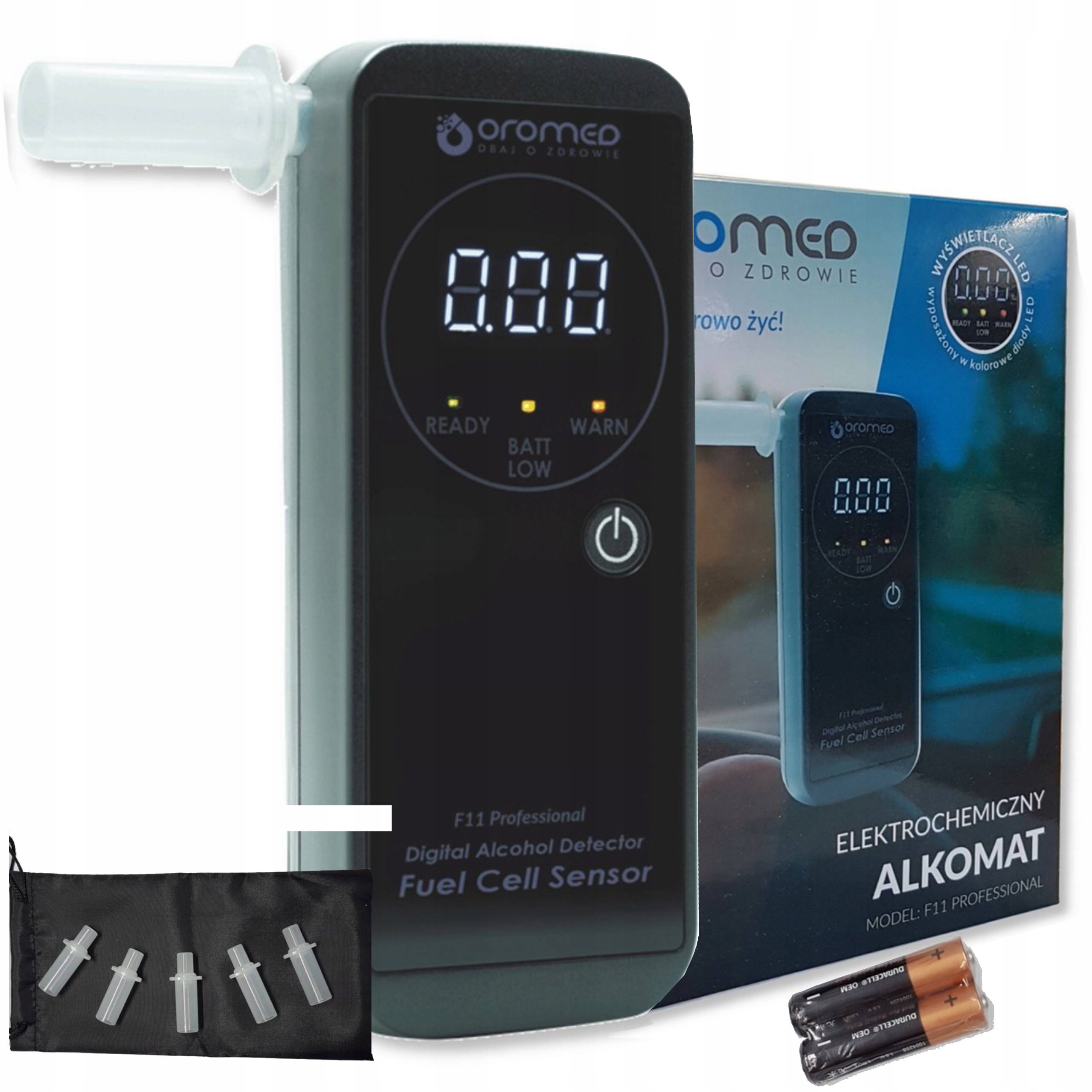 Oromed F11 Alkohol Tester Elektrochemický presný náustky kalibrácia 12 m
