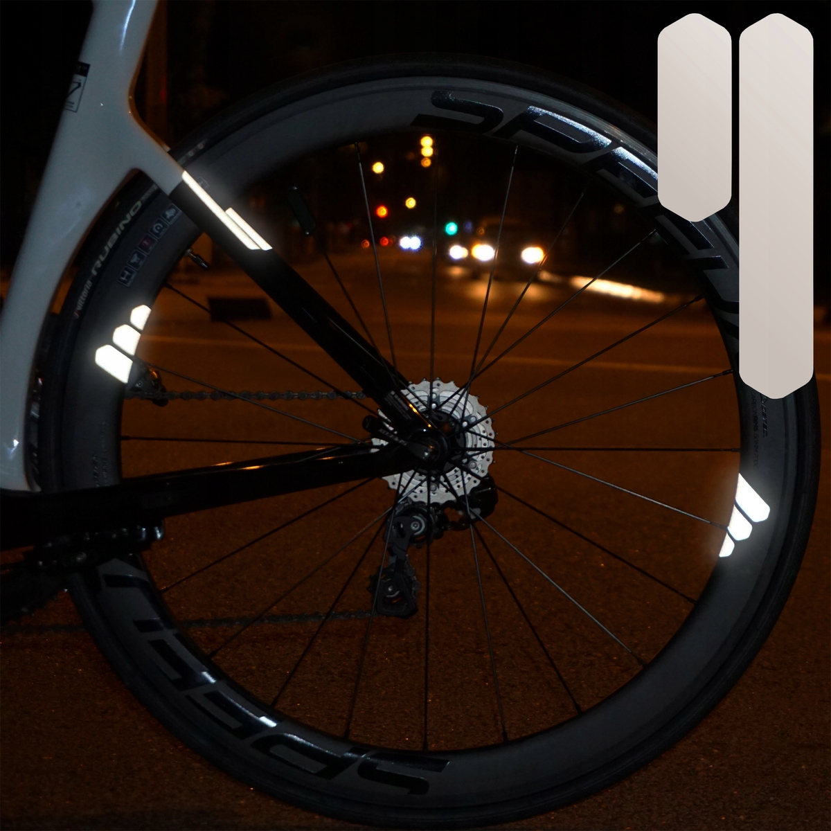 

Odblaski naklejki rowerowe na koło kask Blincc Hex
