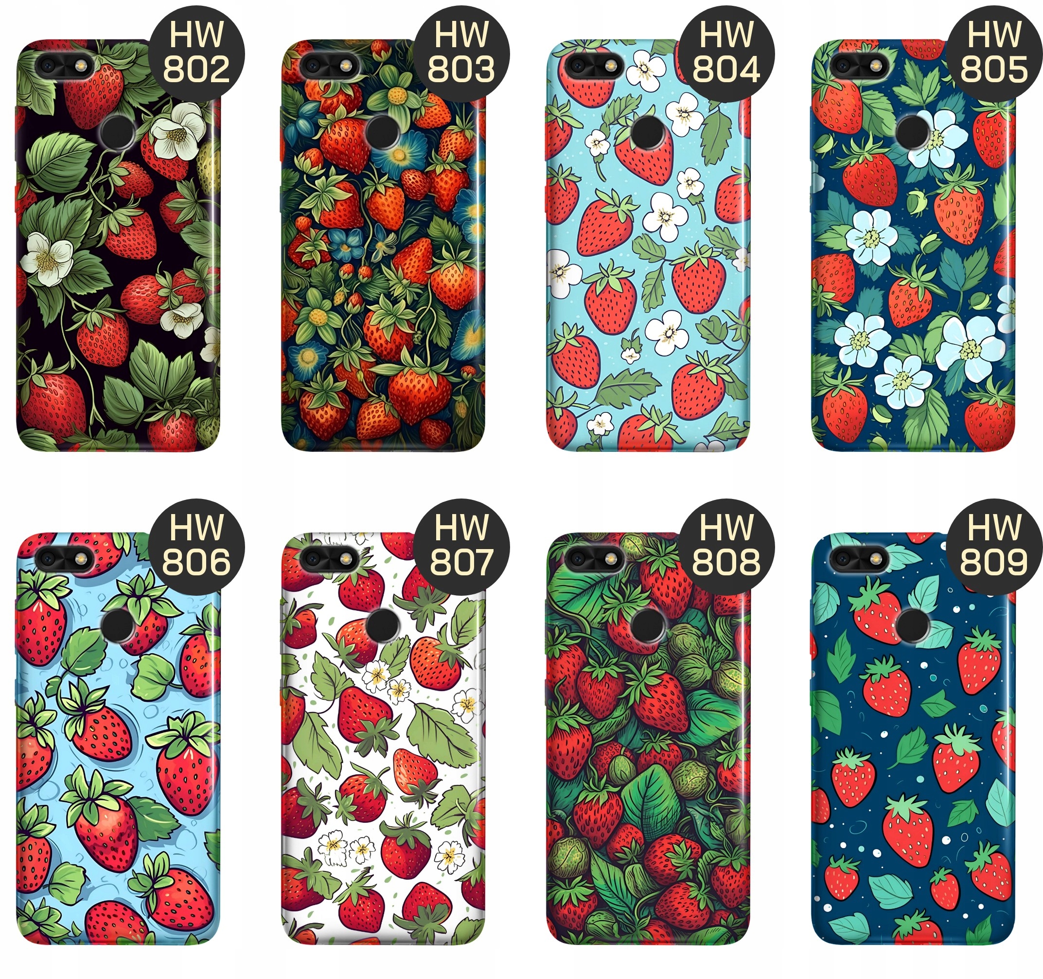 ETUI DO HUAWEI P9 LITE MINI WZORY TRUSKAWKI POZIOMKI OWOCE OBUDOWA CASE Marka Hello Case