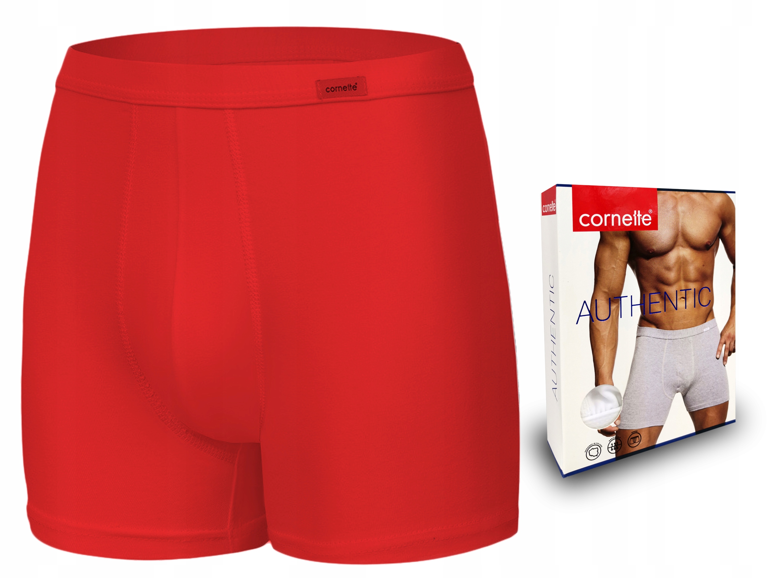

Bokserki męskie Cornette Authentic, czerwony, M