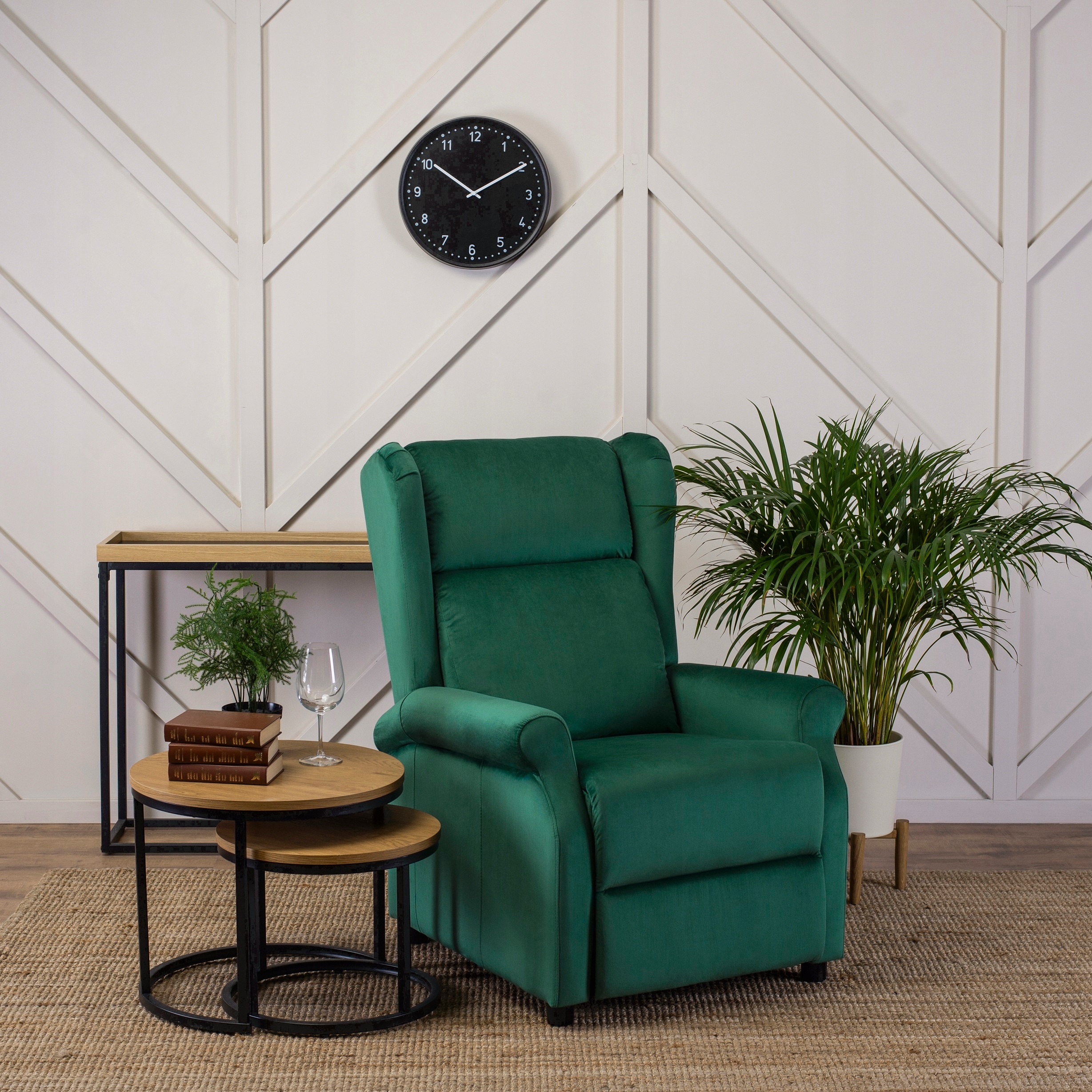 Fotel Wypoczynkowy Rozkładany Uszak Do Salonu Loft Welurowy Zielony SIMON EAN (GTIN) 5906284101868