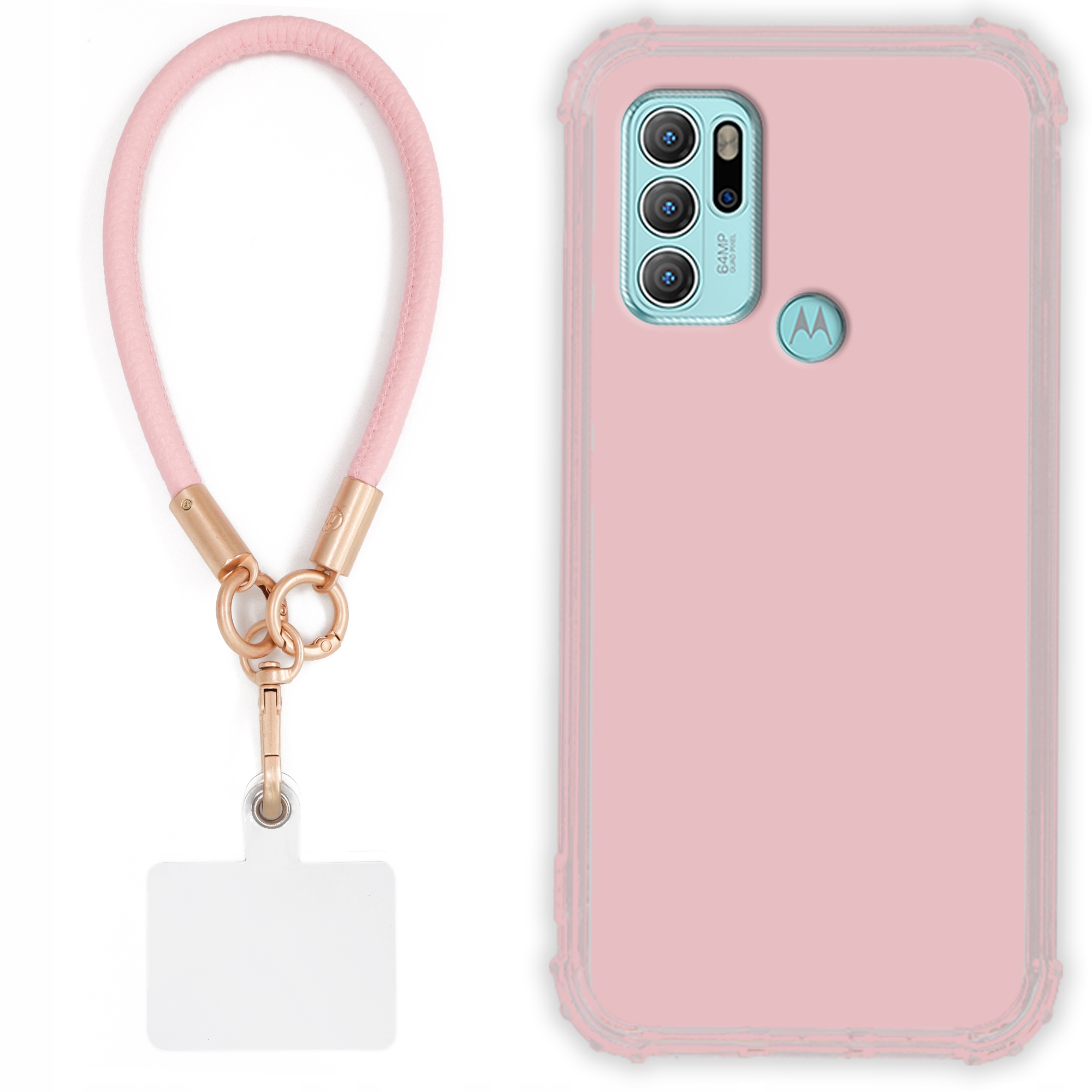 Etui Do Motorola G60s Case Antishock Pinky Ružové vodítko Sada Odolné