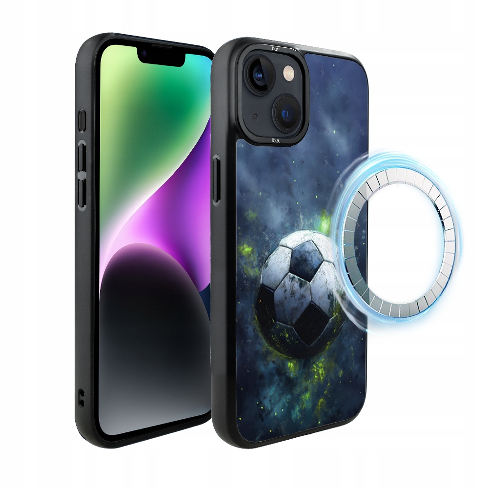 Pouzdro pro iPhone 14 Ibizu DropGuard Matt s MagSafe, Fotbal