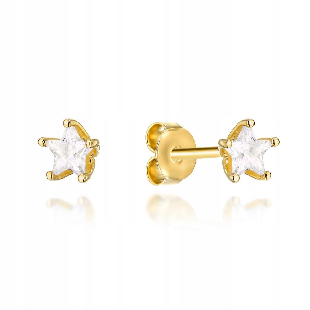 Zlaté Náušnice s hvězdou 585, elegantní vánoční dárek pro dívku, 14k