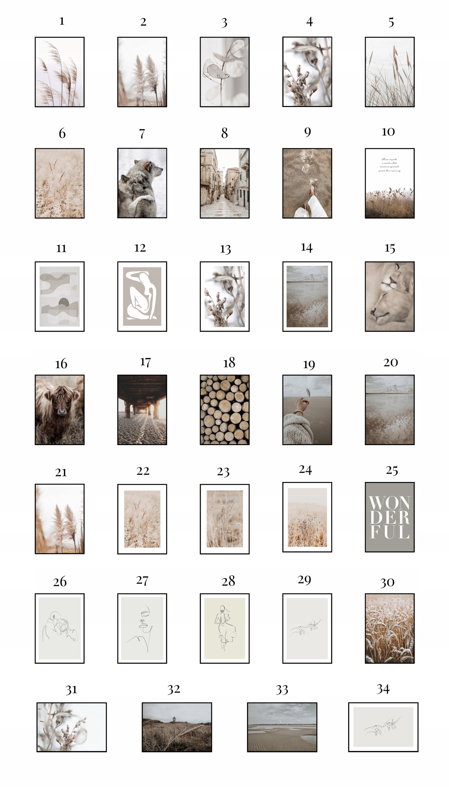 ZESTAW plakatów SKOMPONUJ 2szt 30x40 rozmiary beże Marka inna