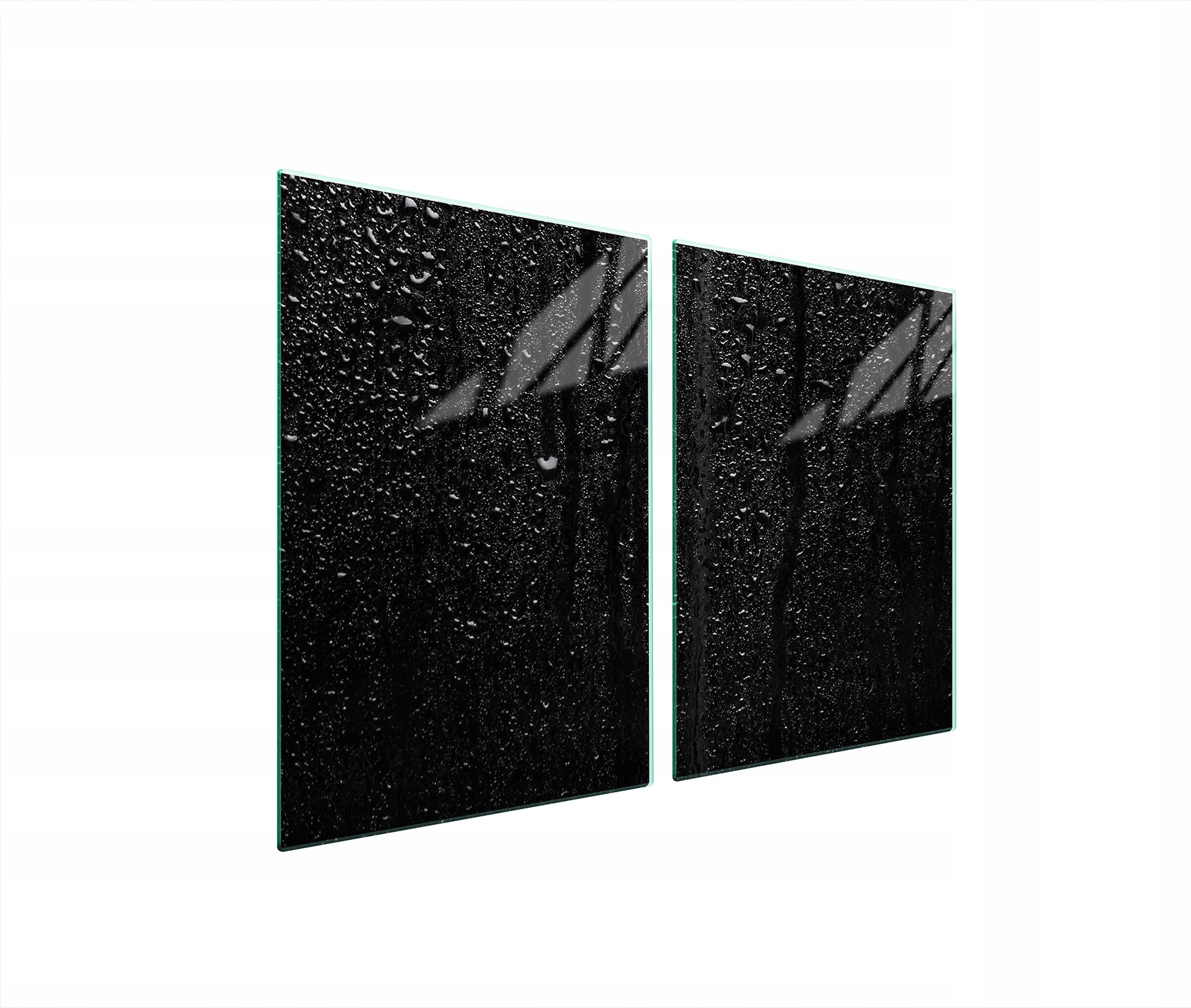 Skleněná Ochranná Deska Do Kuchyně 2x45x52 Černé Tvrzené Sklo