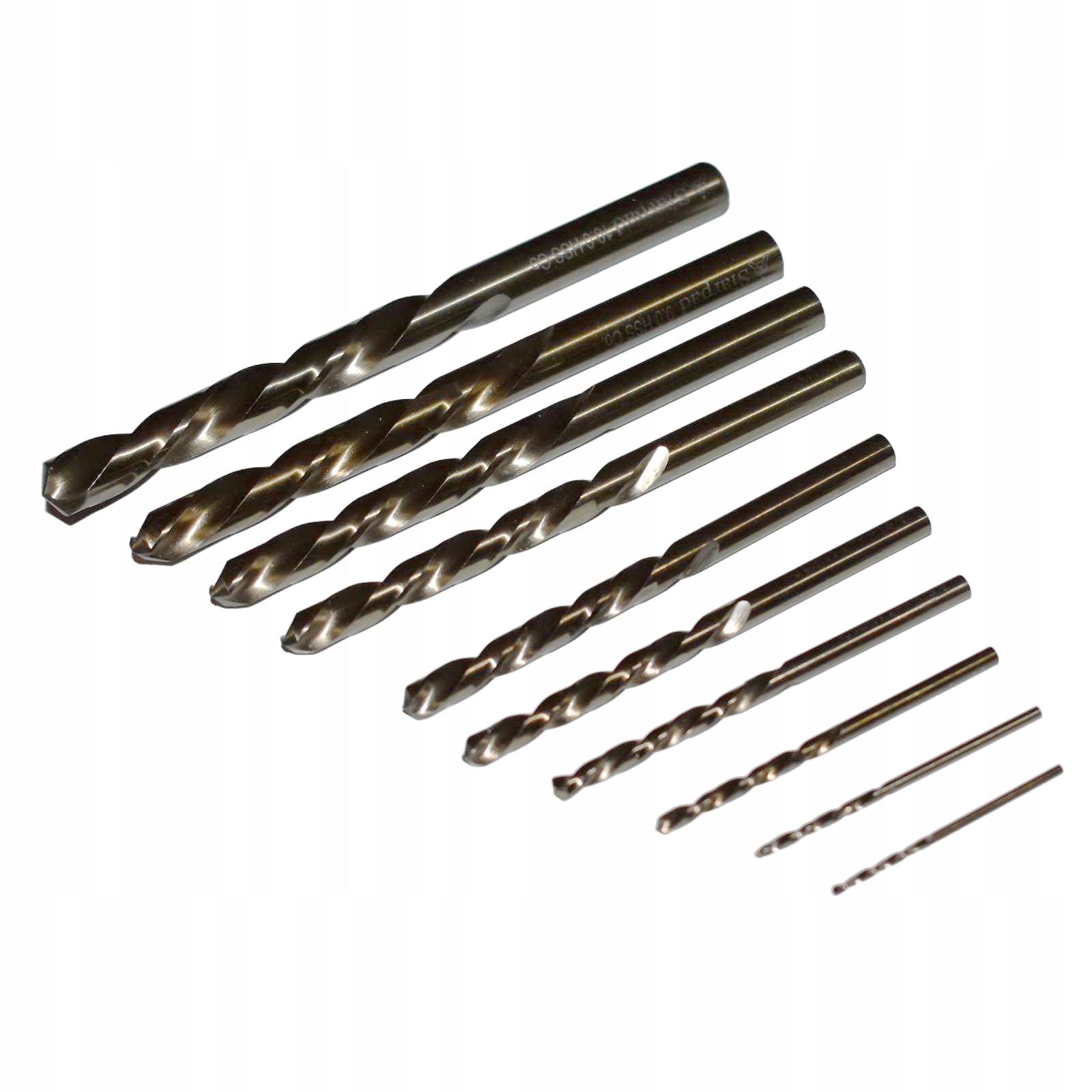 Zestaw wierteł lewoskrętnych do metalu, kobaltowych 1,5-10 mm 10 szt HSS+Co