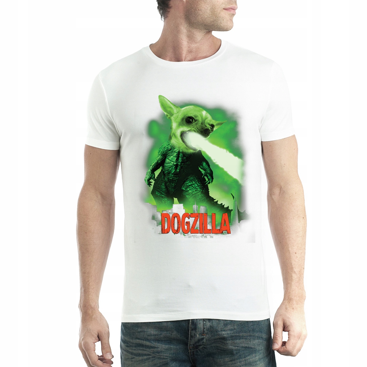 

Dogzilla Pies Potwór T-shirt Męski Biel L