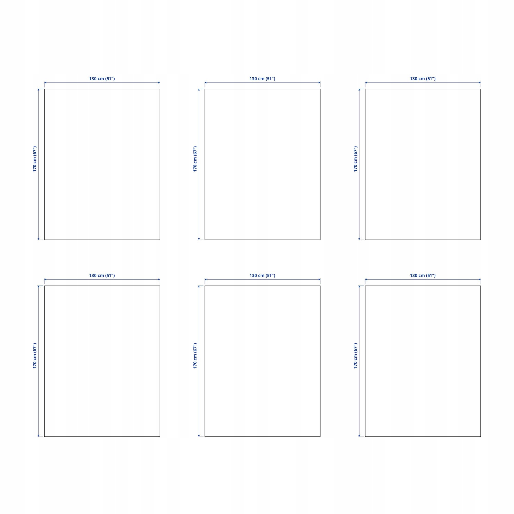 6 ks Pled Dytag Šedozelený 130 x 170 cm Lněný s třásněmi