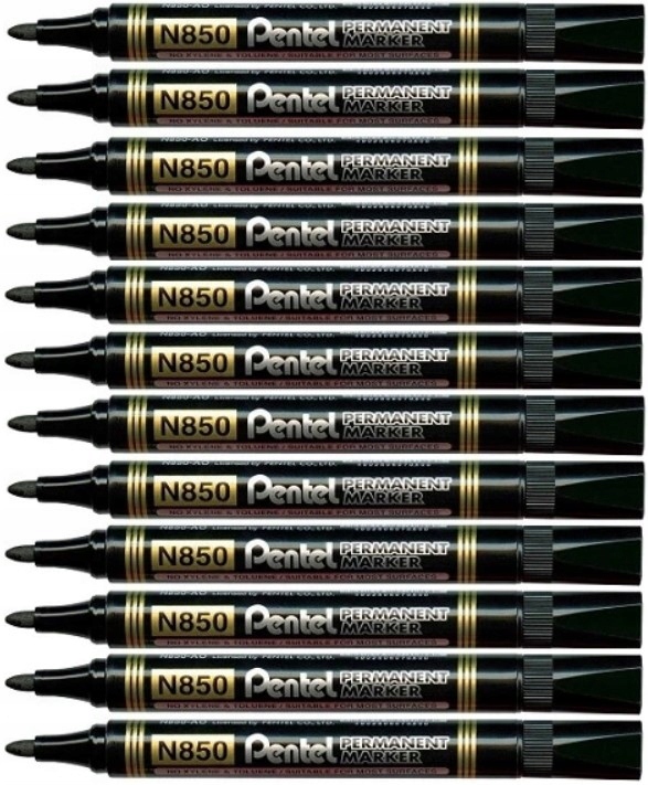 

12x Marker permanentny Pentel N850 okrągły czarny