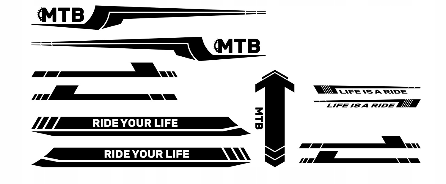 ZESTAW NAKLEJEK uniwersalnych na rower MTB RIDE Marka inna marka