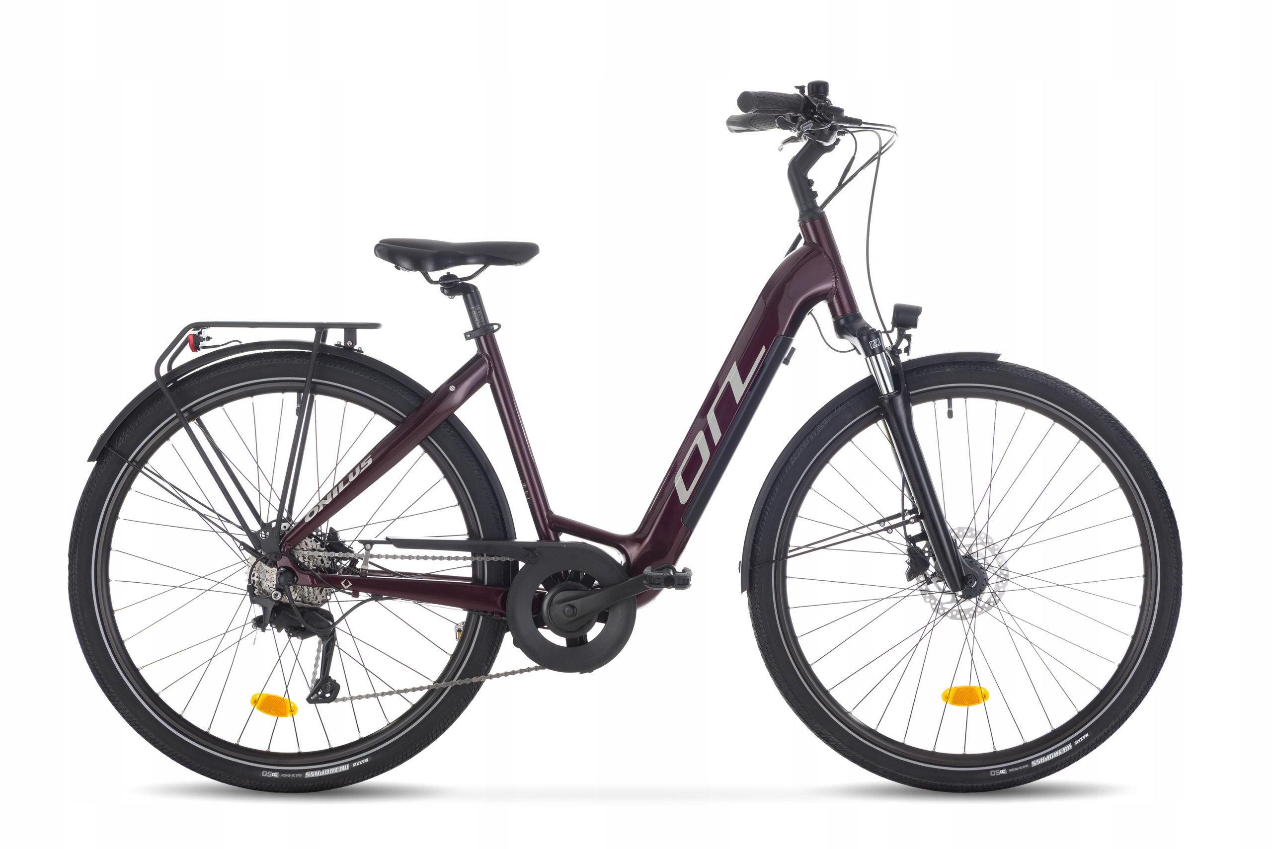 Rower elektryczny miejski Eonride 1 Onilus Burgund 17" 120 km 25km/h 504Wh