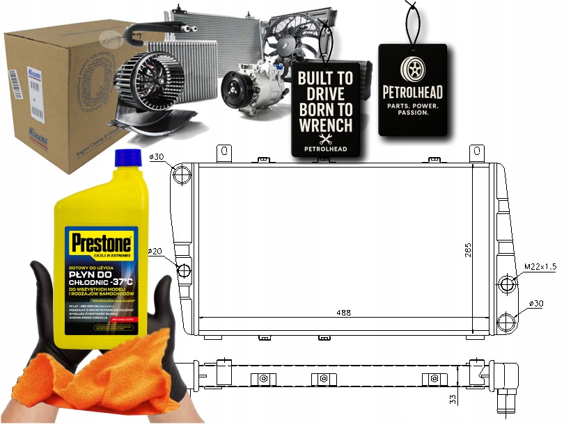 Chladič Motoru Škoda Favorit Favorit Forman Fel #Petrolhead Pro+ Kit5