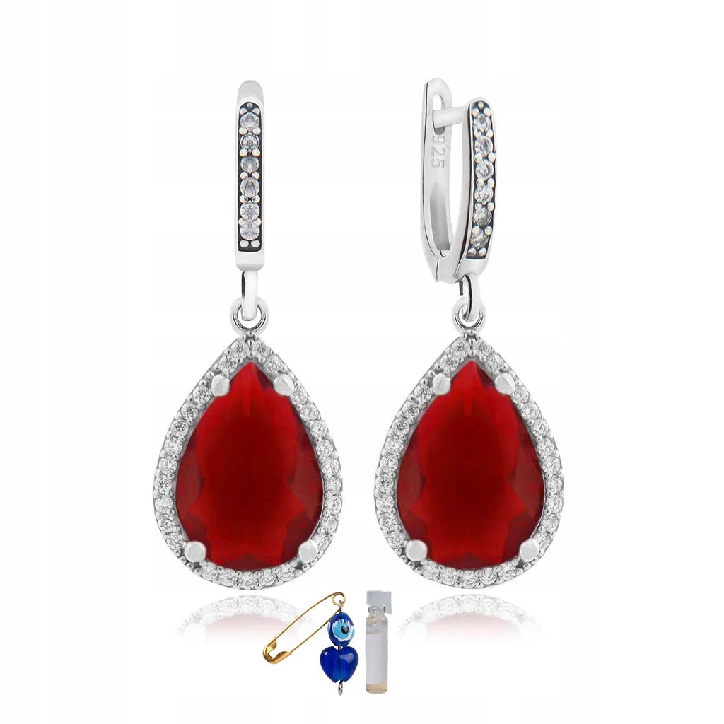 

Delikatne Kolczyki Hurrrem Z Rubinem - Srebro 925