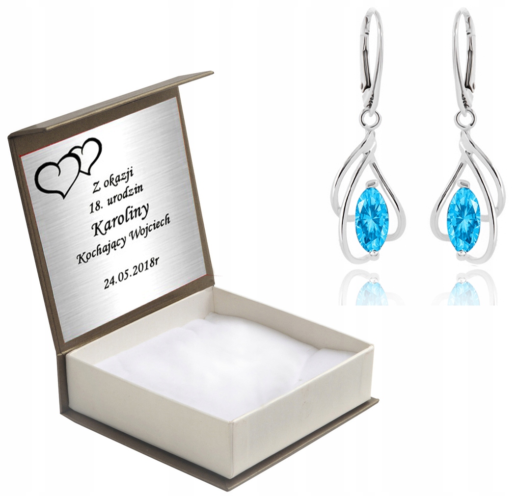 

Kolczyki Z Niebieskimi Cyrkoniami Angie.zap+grawer