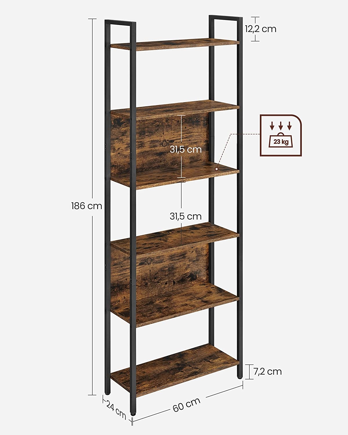 REGAŁ WIELOFUNKCYJNY PÓŁKA LOFT INDUSTRIAL 186 CM Rodzaj stojące