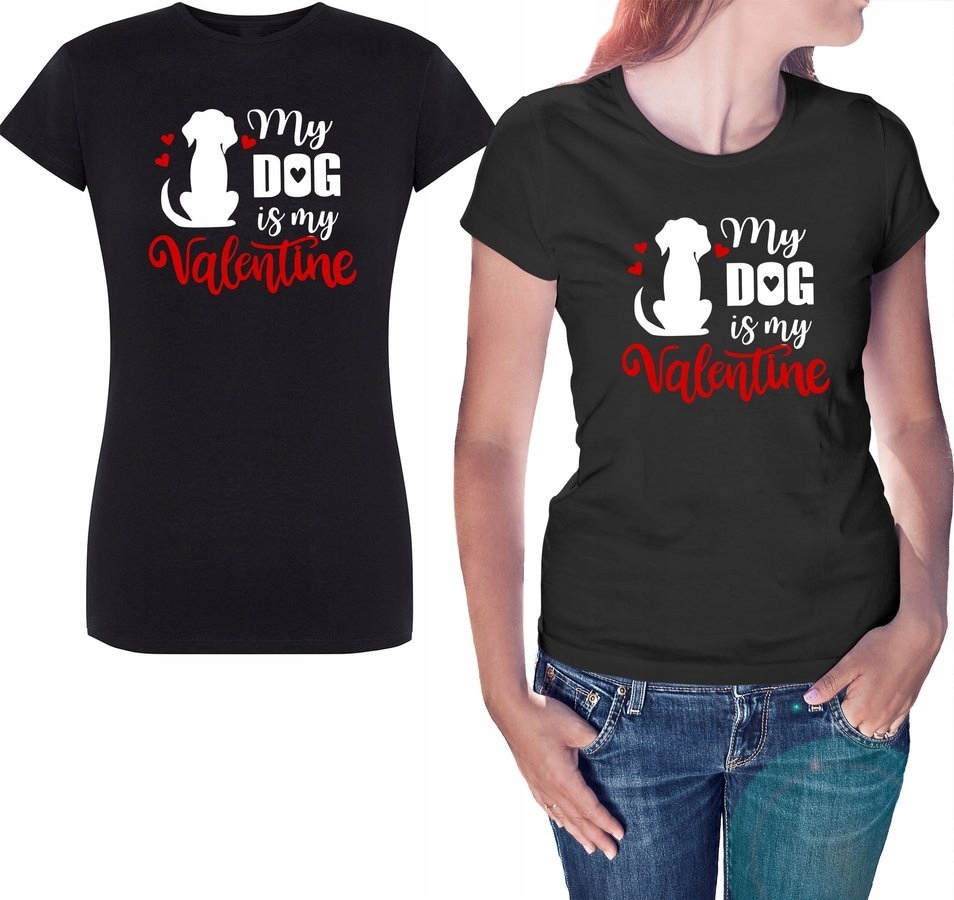 

Koszulka damska My Dog Is My Valentine czarna L