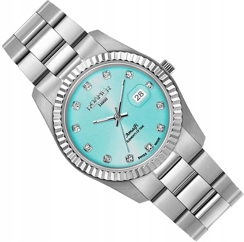 Dámské Švýcarské Hodinky Roamer 852844 41 05 20 T.blue WR100 Data Lupa