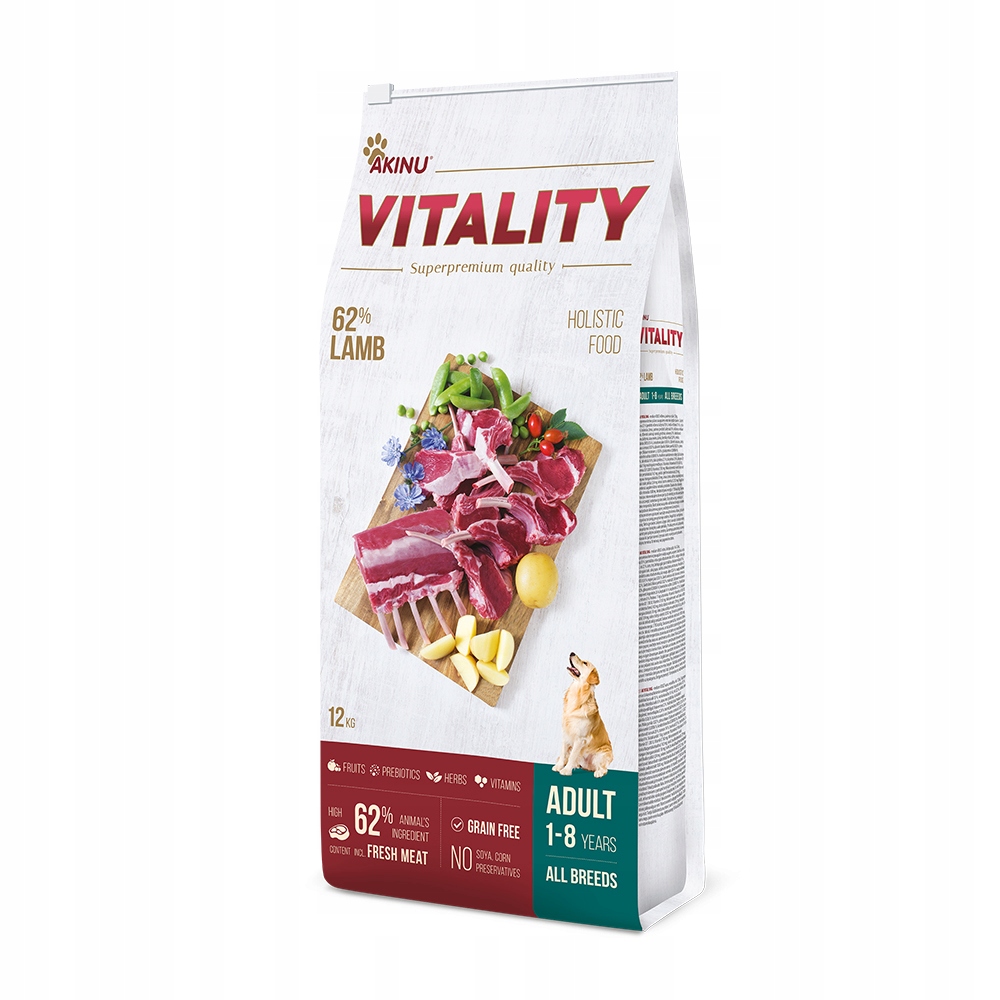 Levně Akinu Vitality Jehněčí granule krmivo pro psy hypoalergenní 12 kg