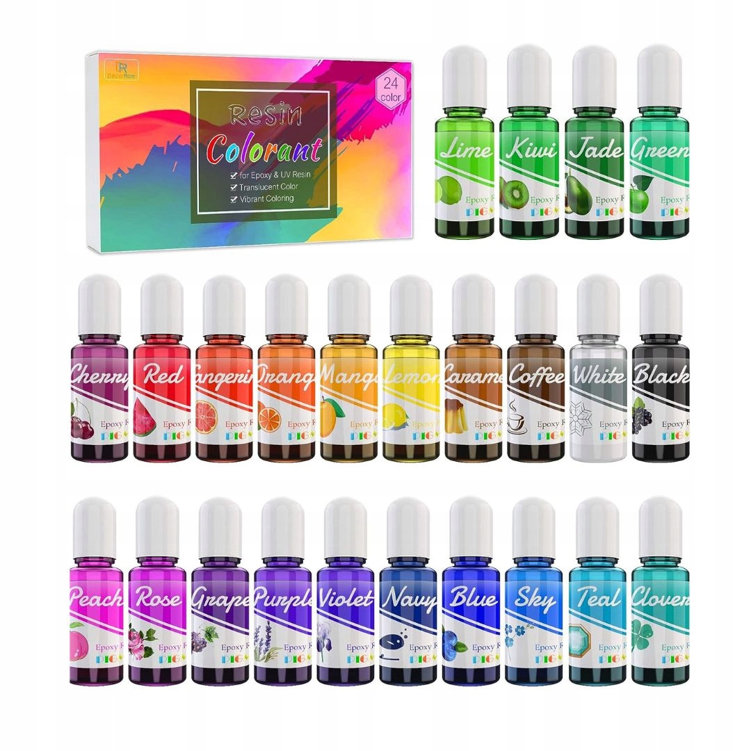 24 ks Barvivo Pro Epoxidovou Pryskyřici Barviva Pro Uv Pryskyřice 24 x 10ml