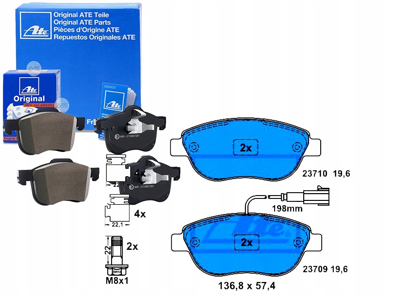 Brzdové Destičky Abarth 500 595 695 500C 595 Asistent Kolize #34