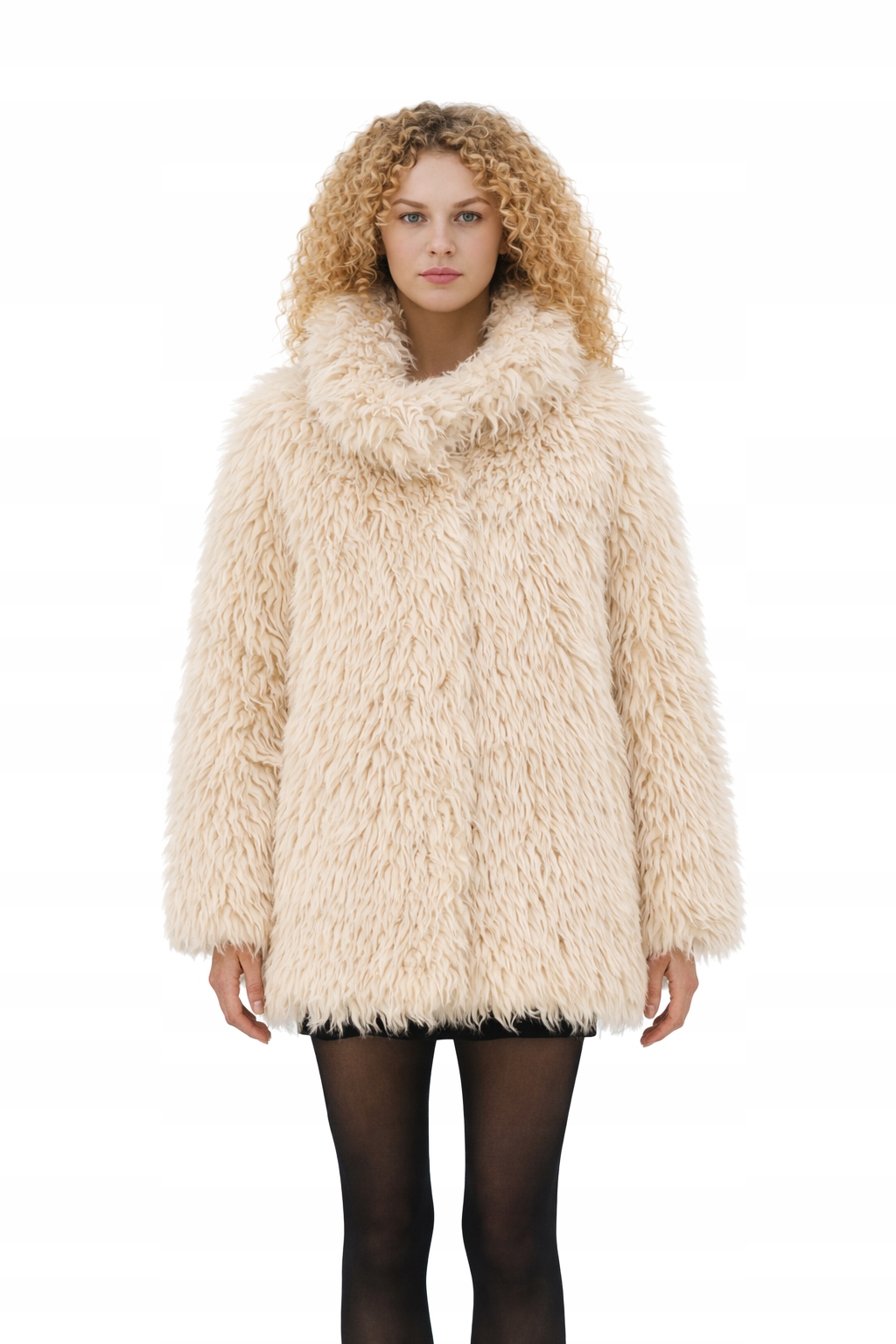 Béžová Kožešina S Dvouřadým Zapínáním S I3A