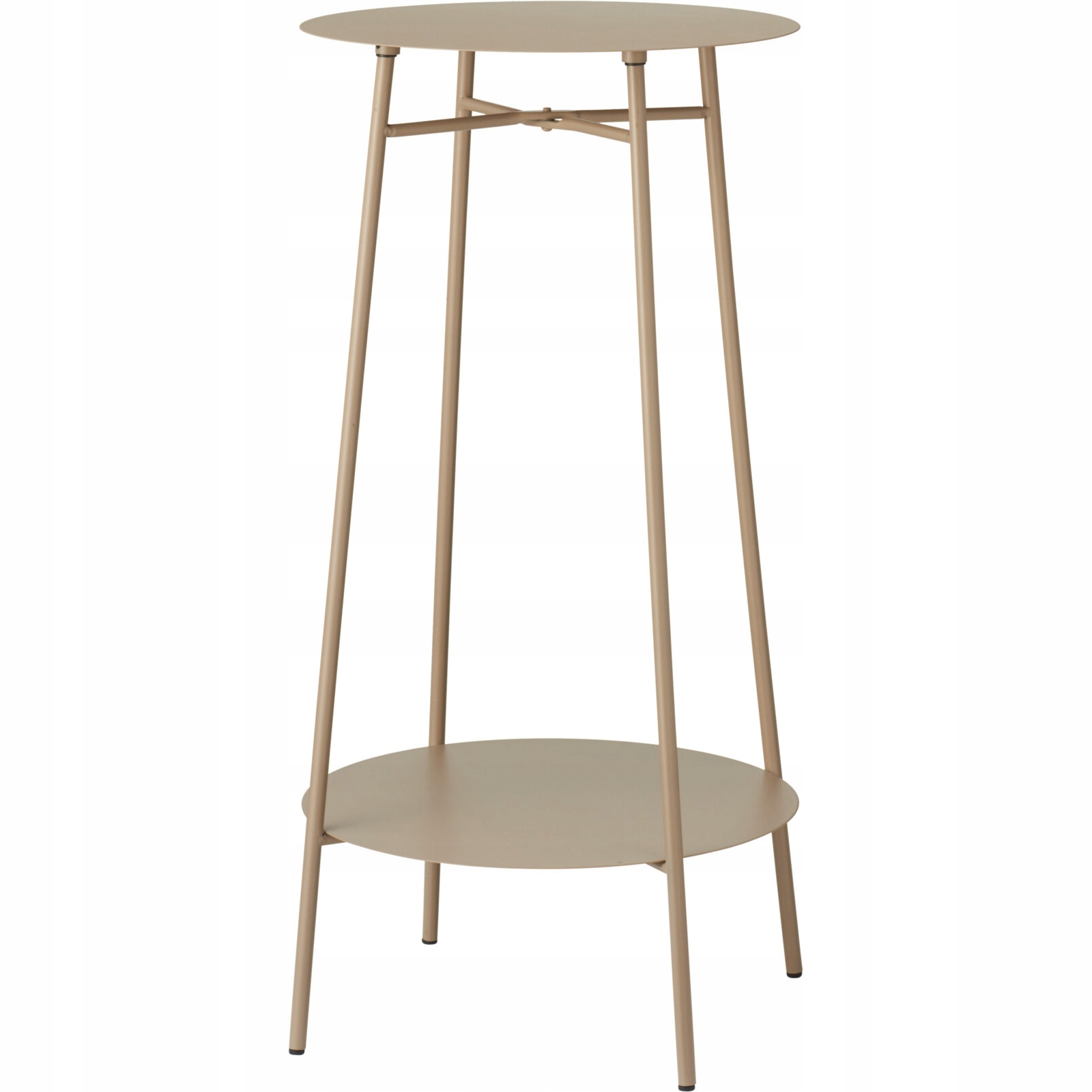 Stolek stolička dvouúrovňový kovový béžový 35x60 cm