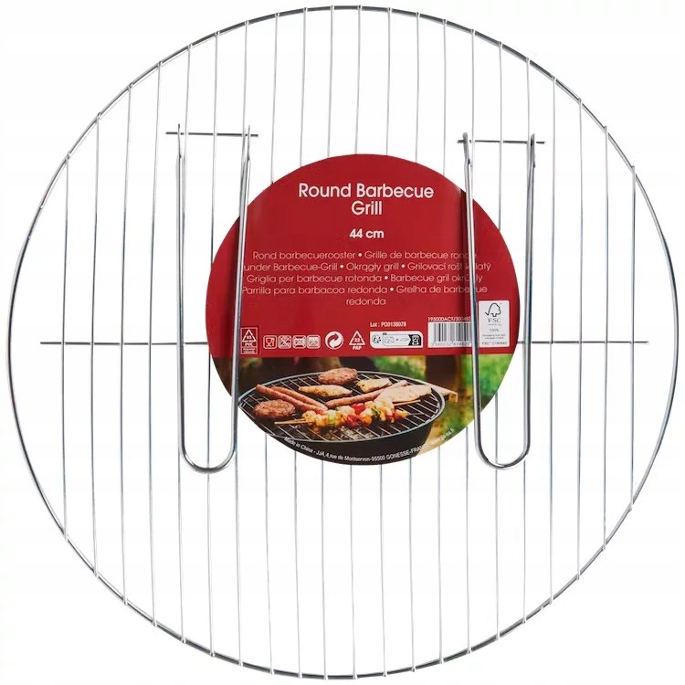 RUSZT DO GRILLA RUSZT Grillowy z Rączkami Stal Nierdzewna Okrągły 44 cm Materiał stal