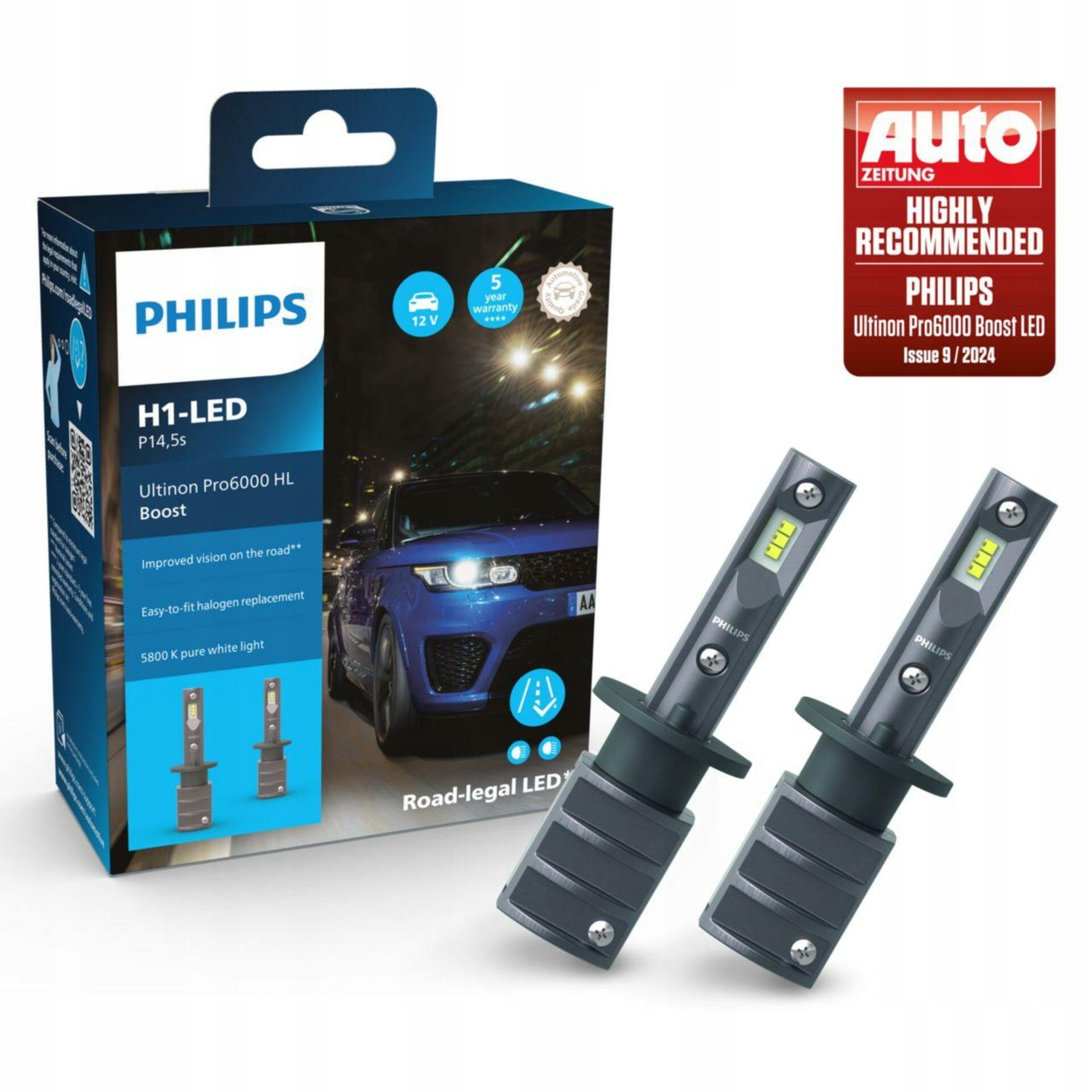 Philips H1 12V 13W Led Ultinon Pro6000 Boost 5800K +300% 2ks homologácia